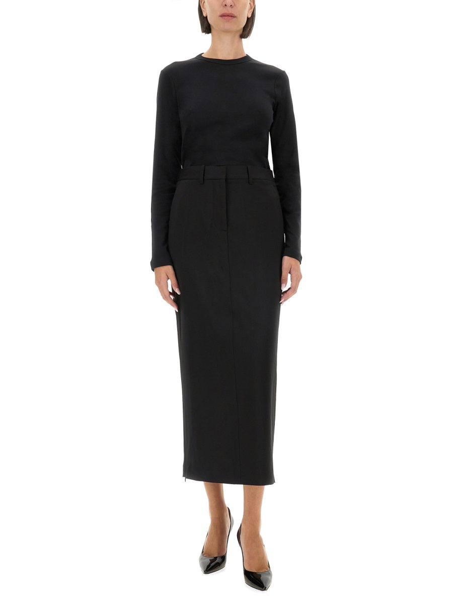 HELMUT LANG Slim Fit T-Shirt with Logo - Women's S