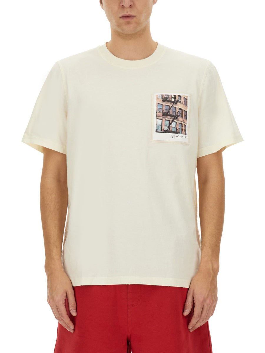 HELMUT LANG Postcard Building Graphic T-Shirt - Size L