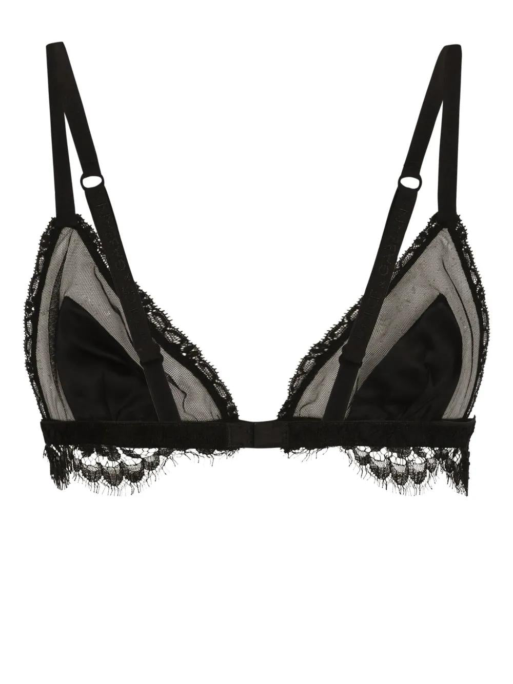 DOLCE & GABBANA Semi-Sheer Lace Detailing Bra - SS24 Collection