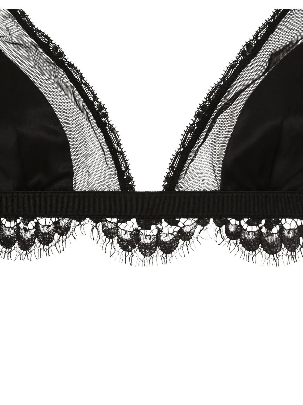 DOLCE & GABBANA Semi-Sheer Lace Detailing Bra - SS24 Collection