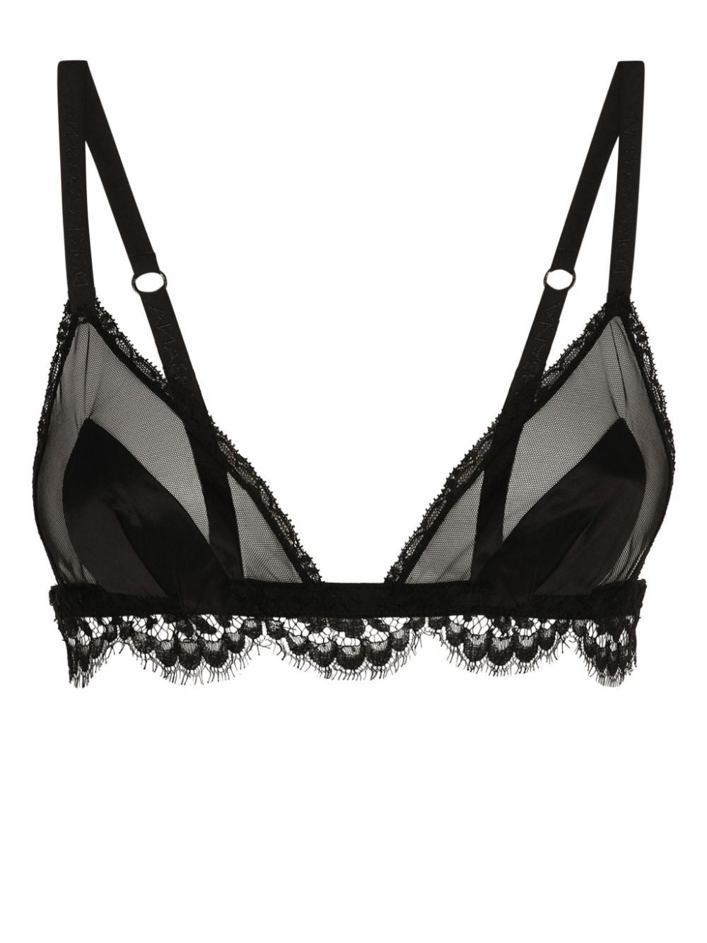 DOLCE & GABBANA Semi-Sheer Lace Detailing Bra - SS24 Collection