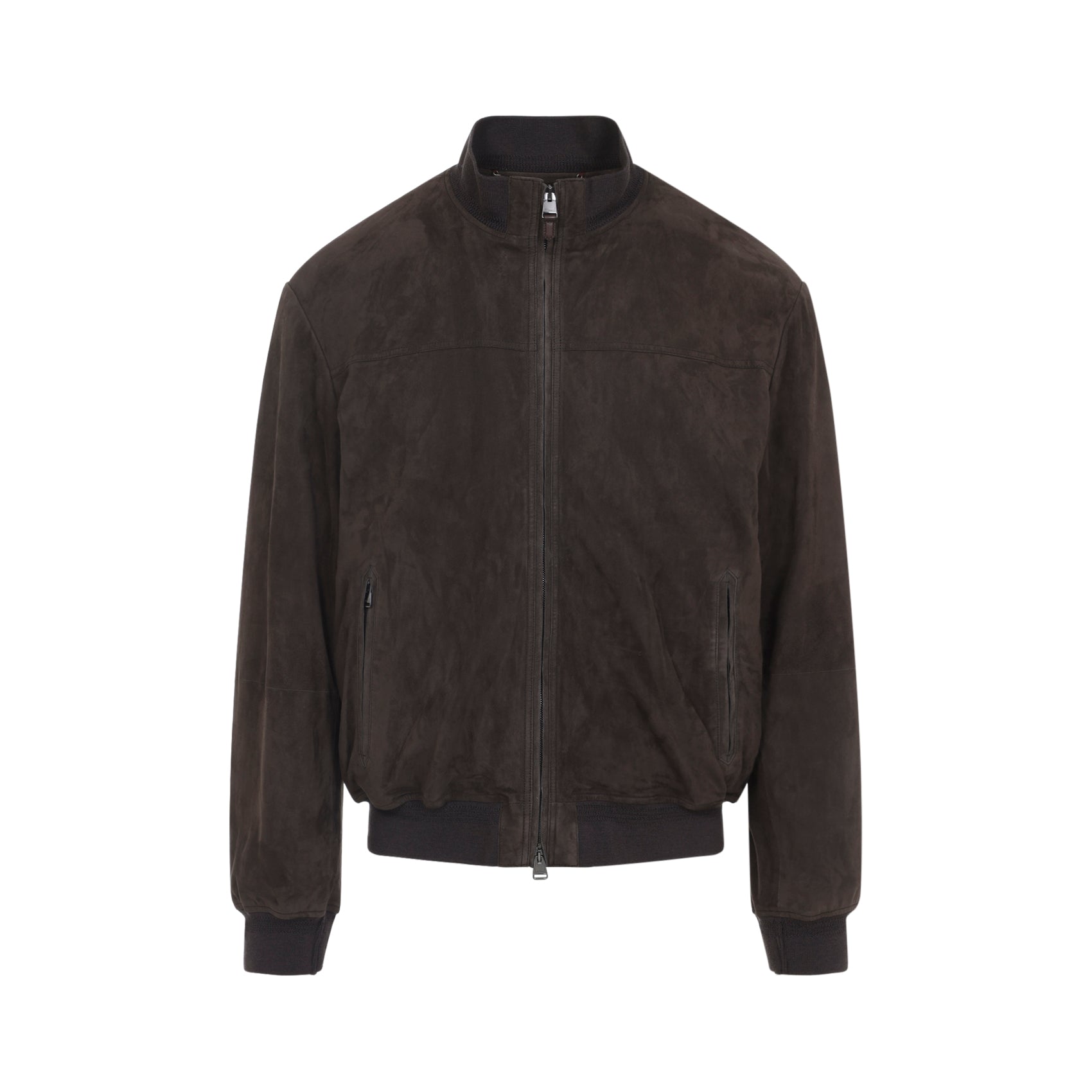CANALI Men's Goat Leather Bomber Jacket