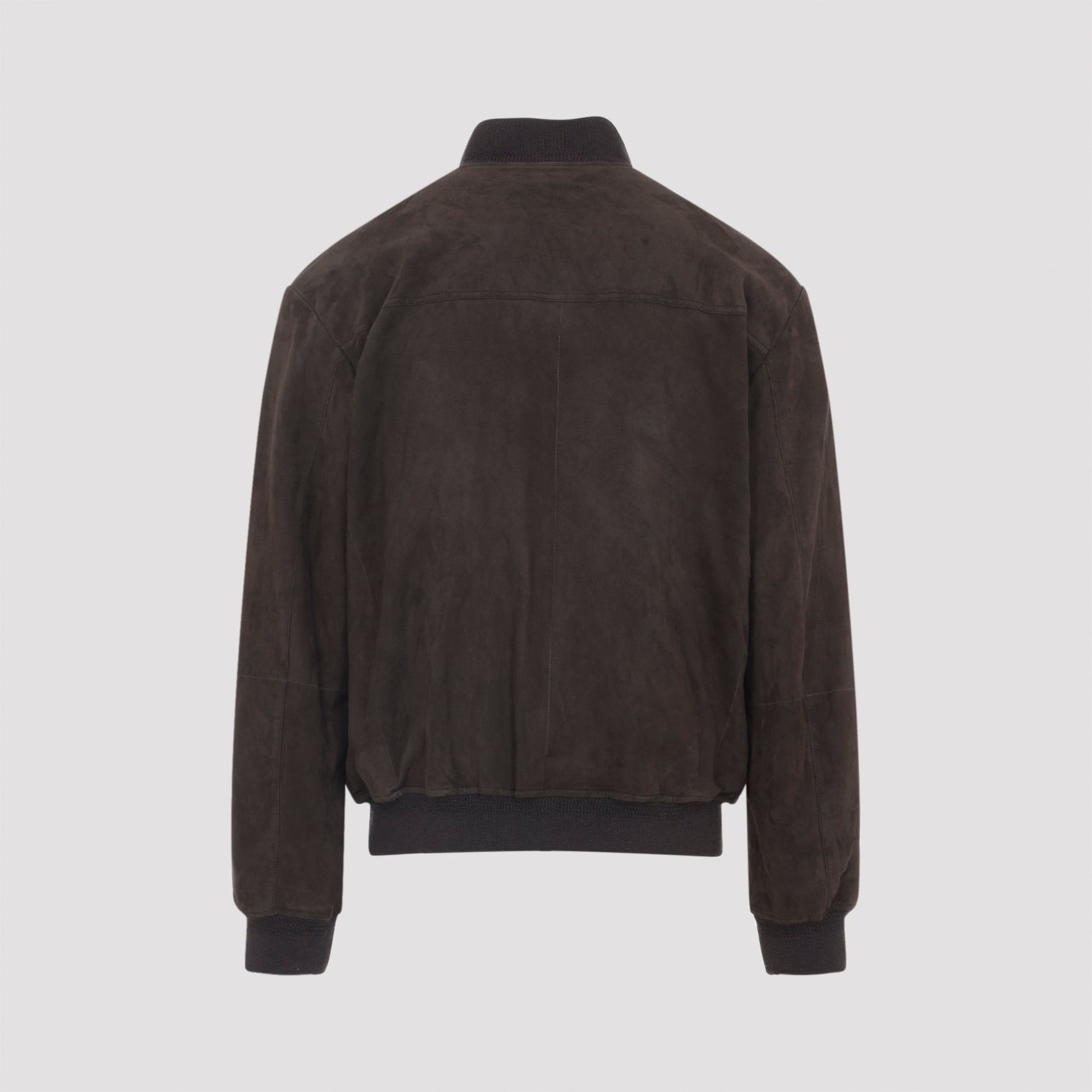 CANALI Men's Goat Leather Bomber Jacket