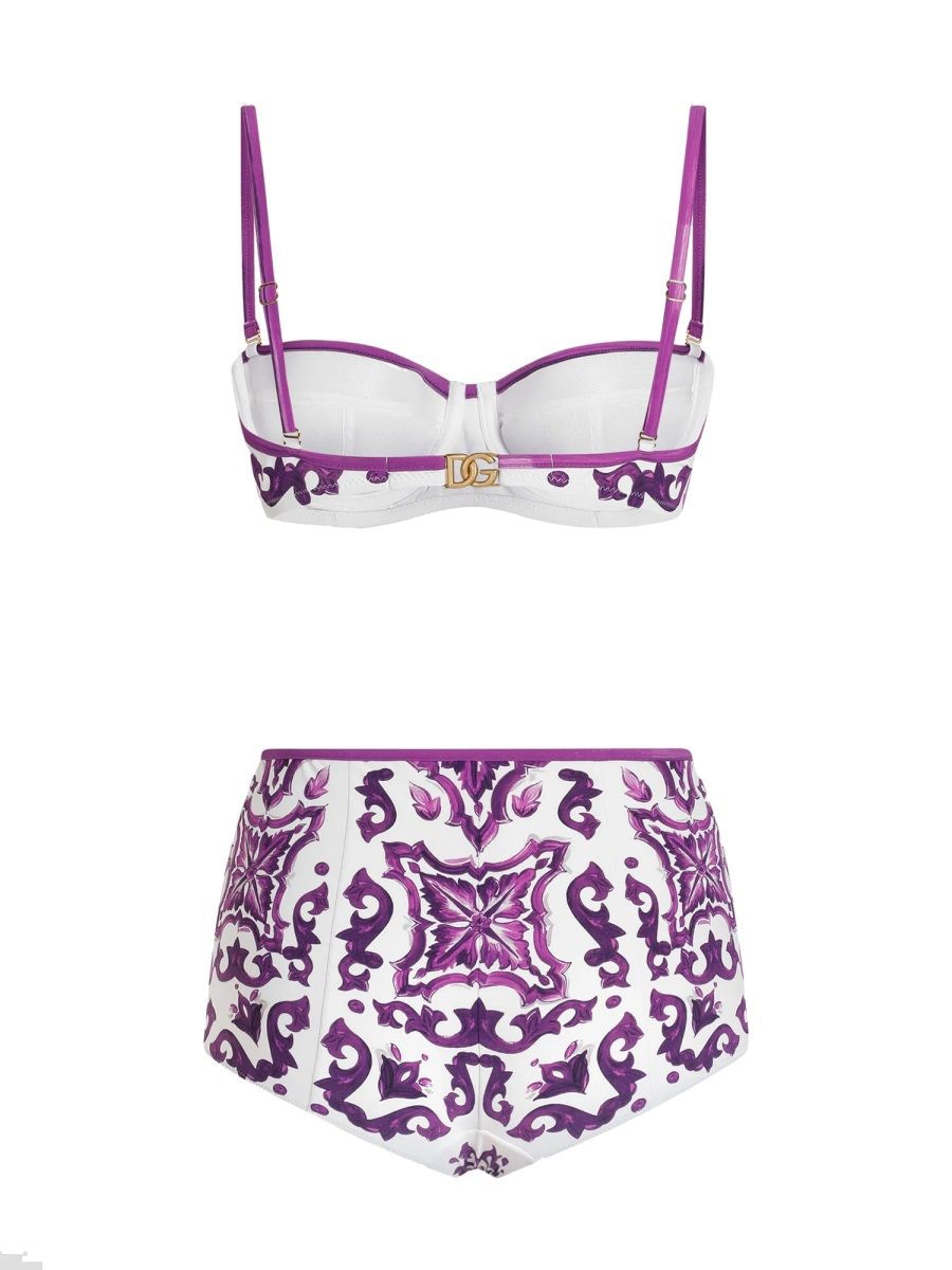 DOLCE & GABBANA Majolica Print Mini Bikini Swimsuit