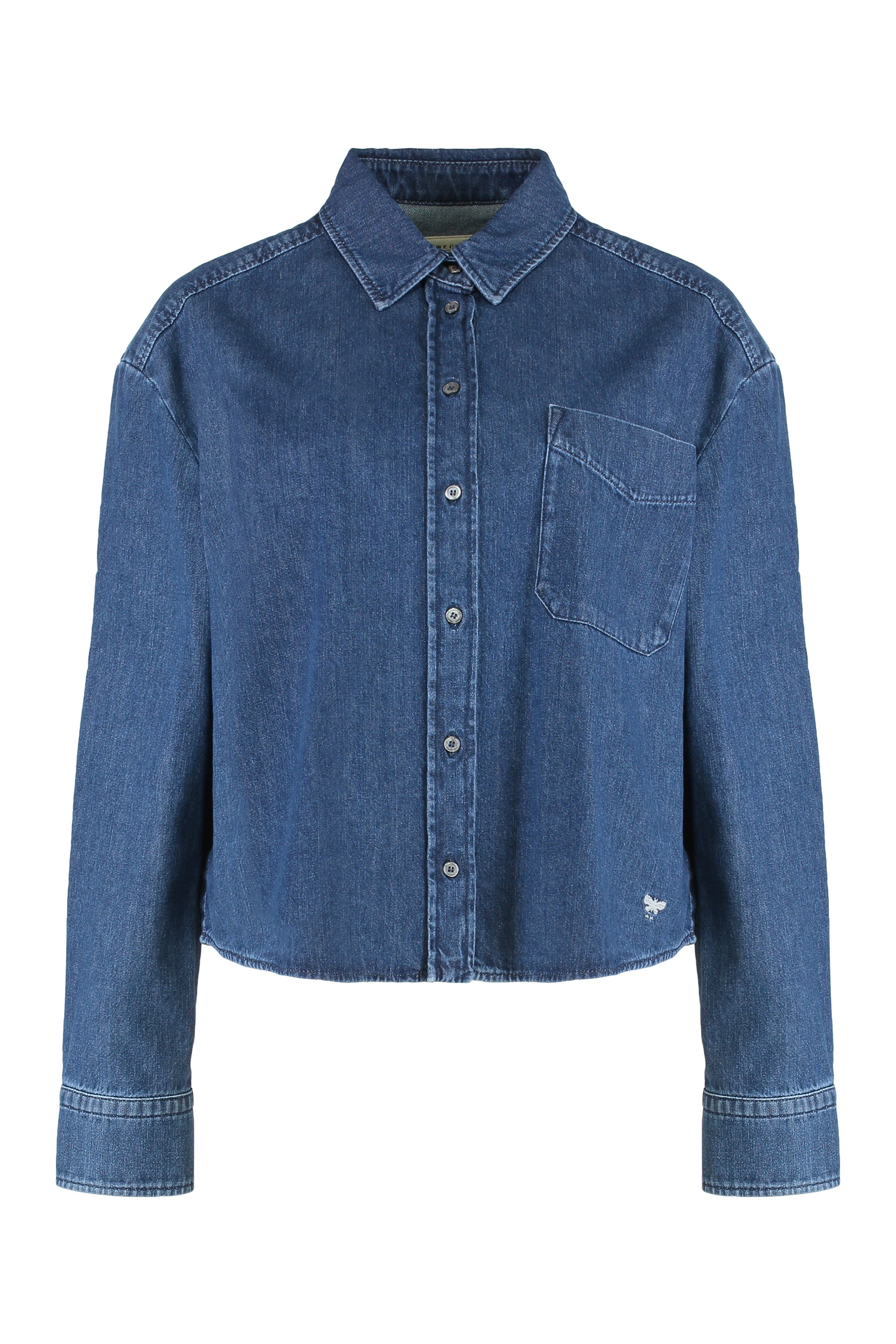 WEEKEND MAX MARA Boxy Denim Crop Shirt