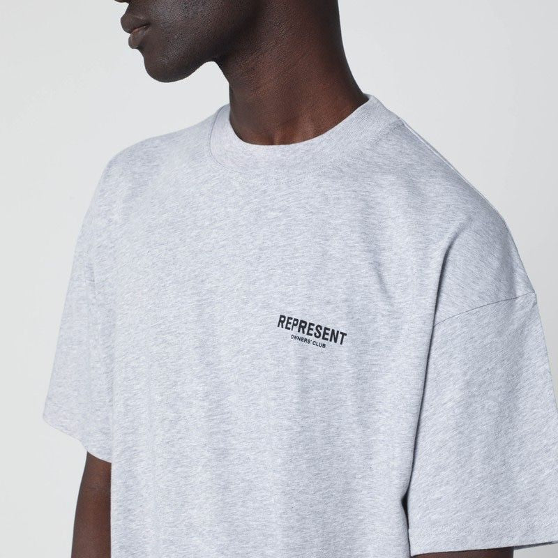 REPRESENT Crew Neck Cotton Logo T-Shirt for Men