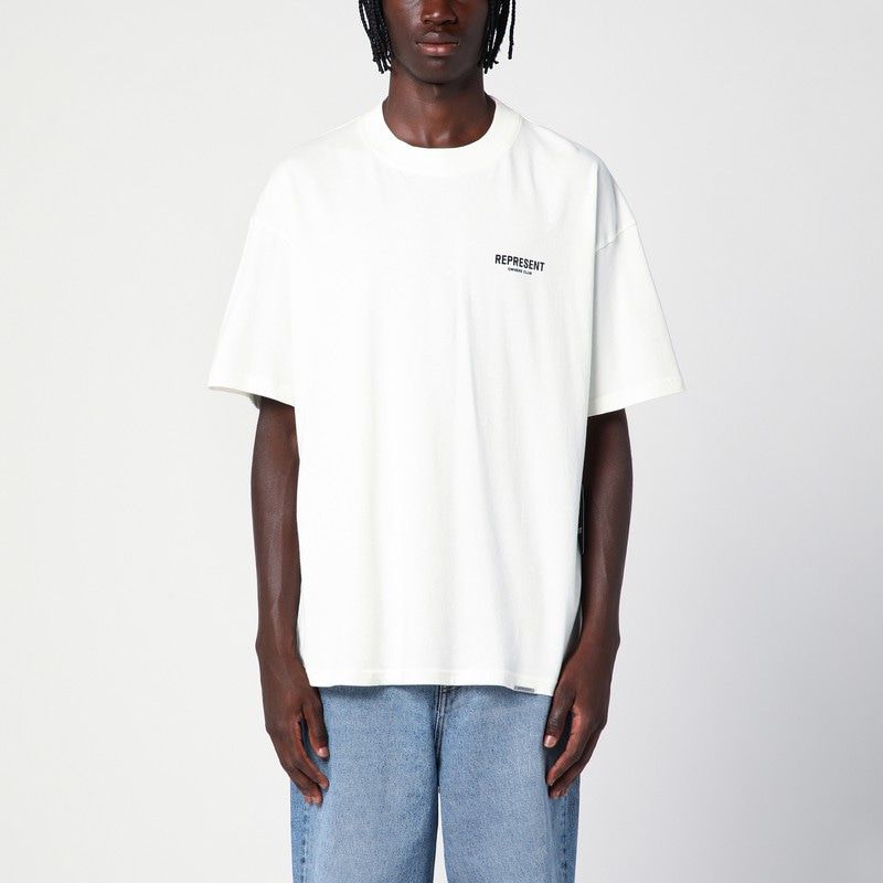 REPRESENT Men's Cotton Crewneck T-Shirt with Logo Print