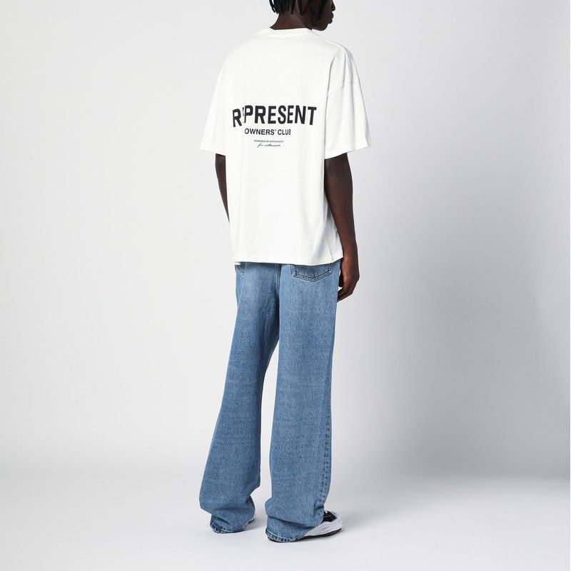 REPRESENT Men's Cotton Crewneck T-Shirt with Logo Print