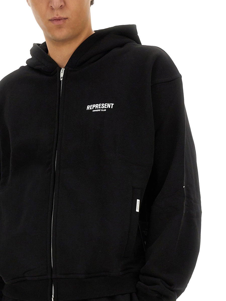 REPRESENT Full Zip Cotton Hoodie for Men
