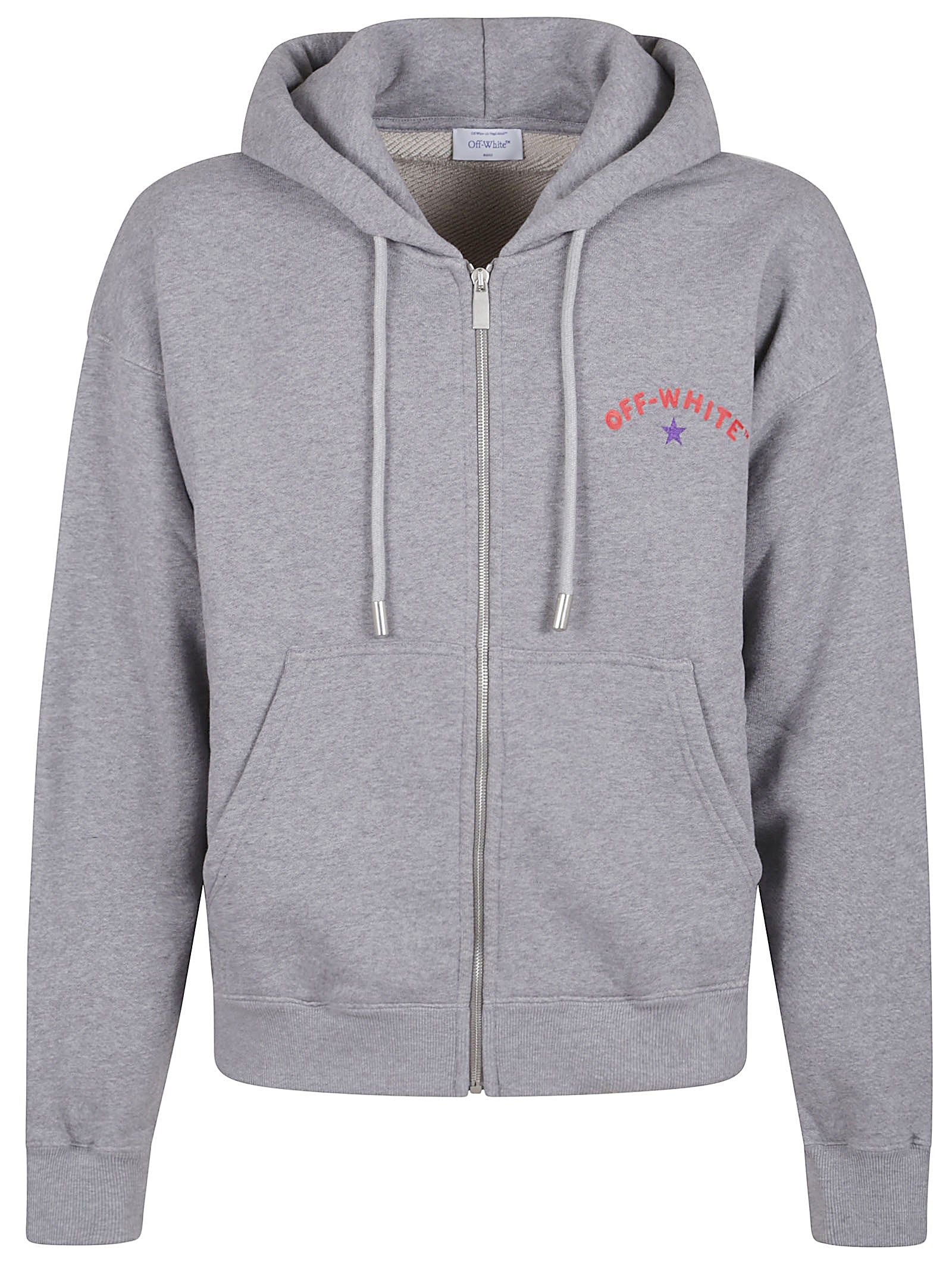 OFF-WHITE Men's Front Zipper Sweatshirt with Arrow Motifs