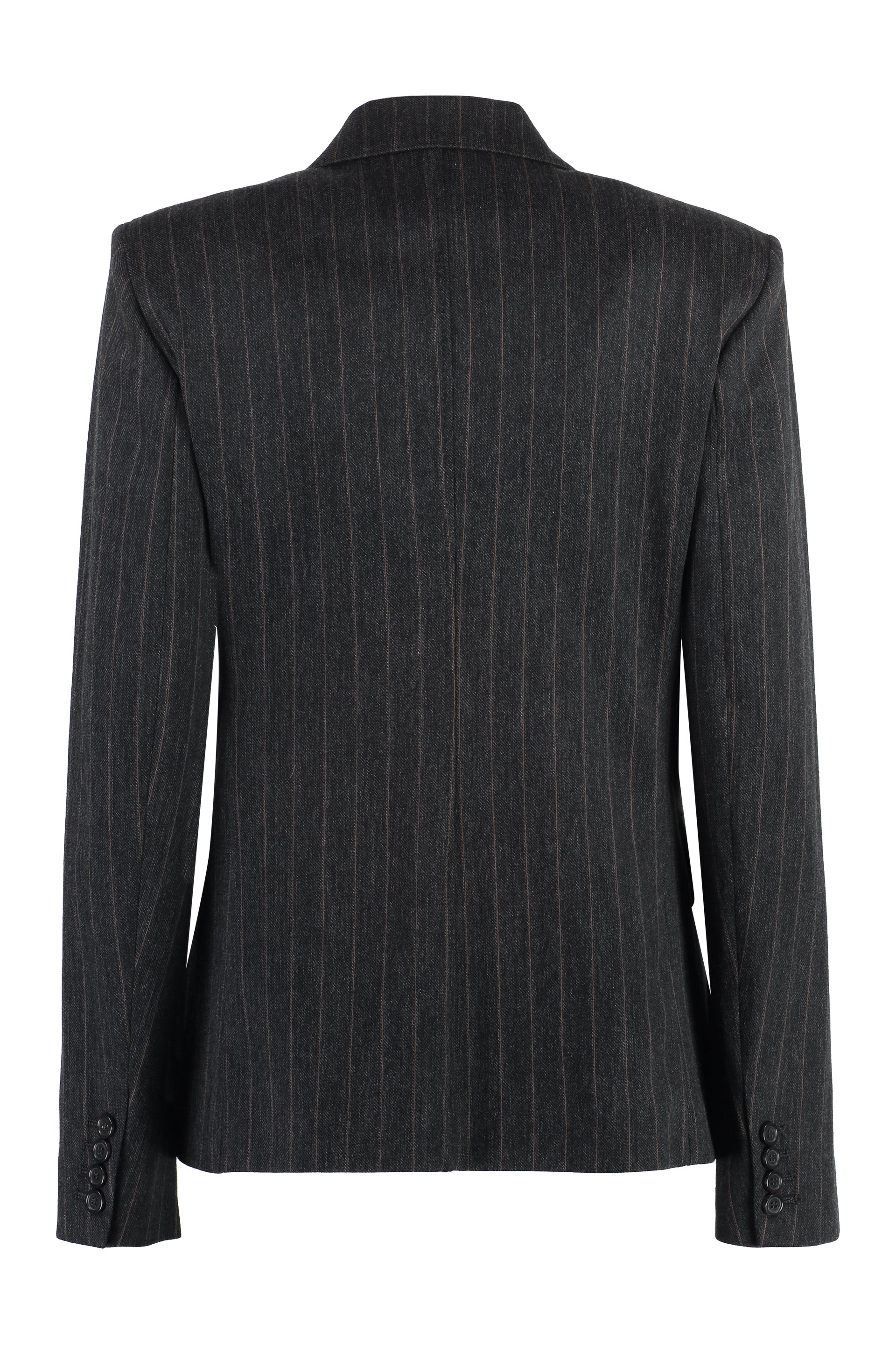 MAX MARA Women’s Double-Breasted Knit Blazer with Pinstriped Motif