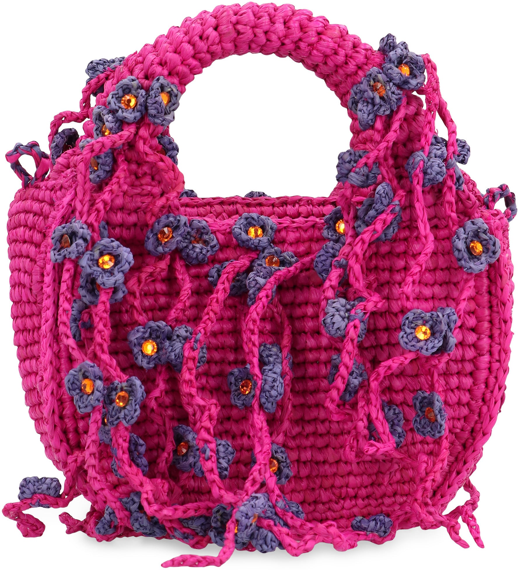 MADE FOR A WOMAN Mini Woven Raffia Handbag with Adjustable Strap