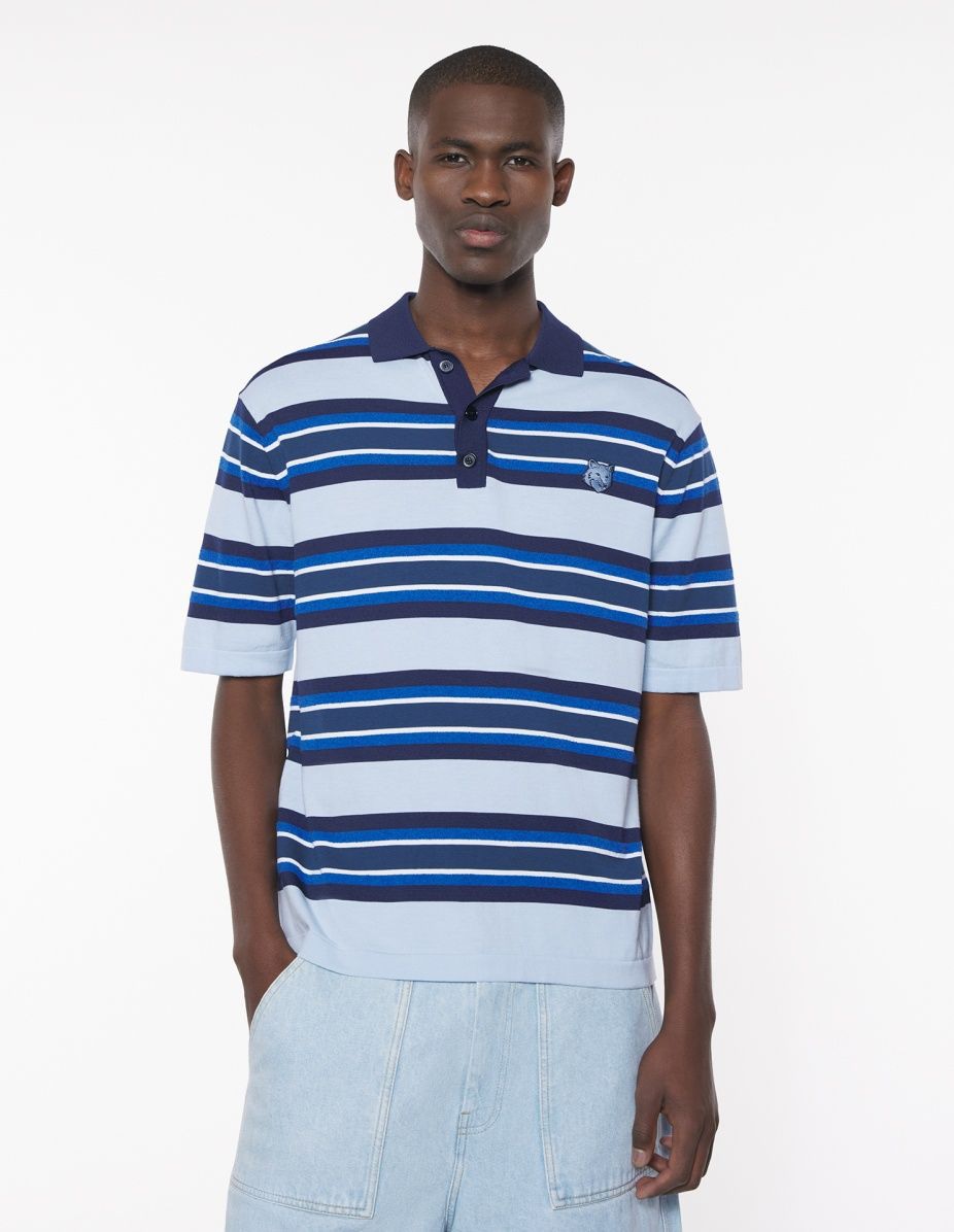MAISON KITSUNÉ Fine Gauge Striped Polo - SS25 for Men