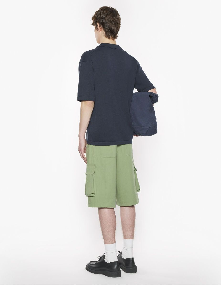 MAISON KITSUNÉ Bold Fox Head Embroidered Knit Polo for Men