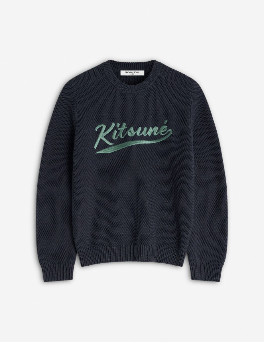 MAISON KITSUNÉ Varsity Embroidered Mesh Jumper - Men's
