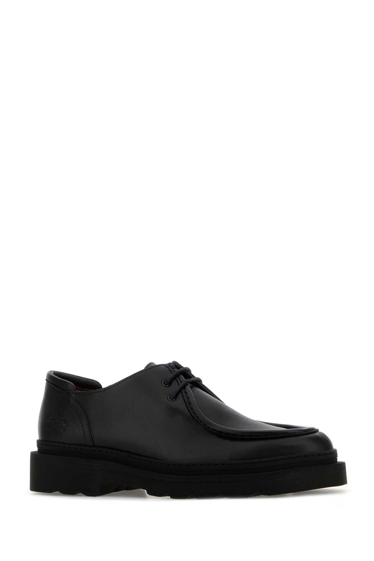 MAISON KITSUNÉ Men's Premium Leather Lace-Up Shoes