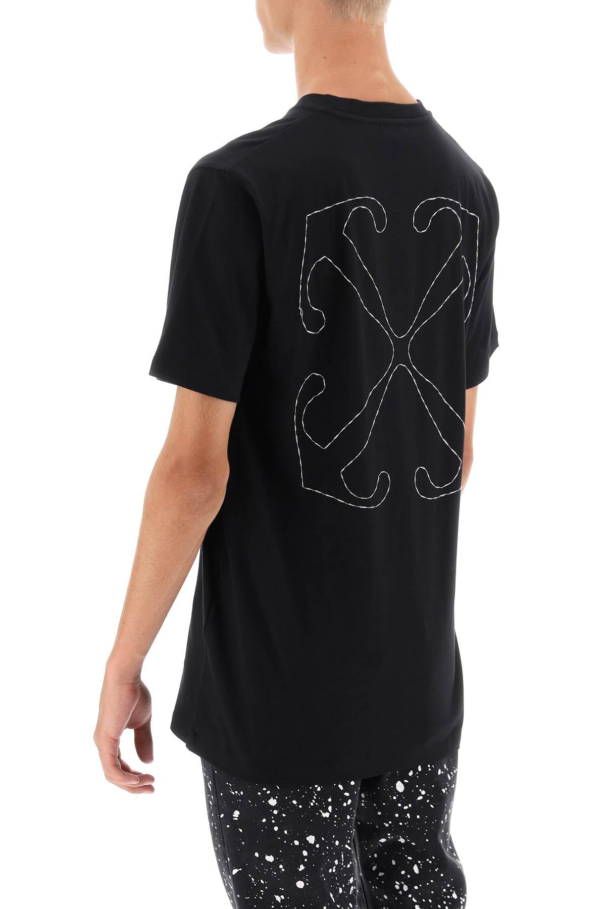 OFF-WHITE Logo Embroidered Cotton T-Shirt - FW23