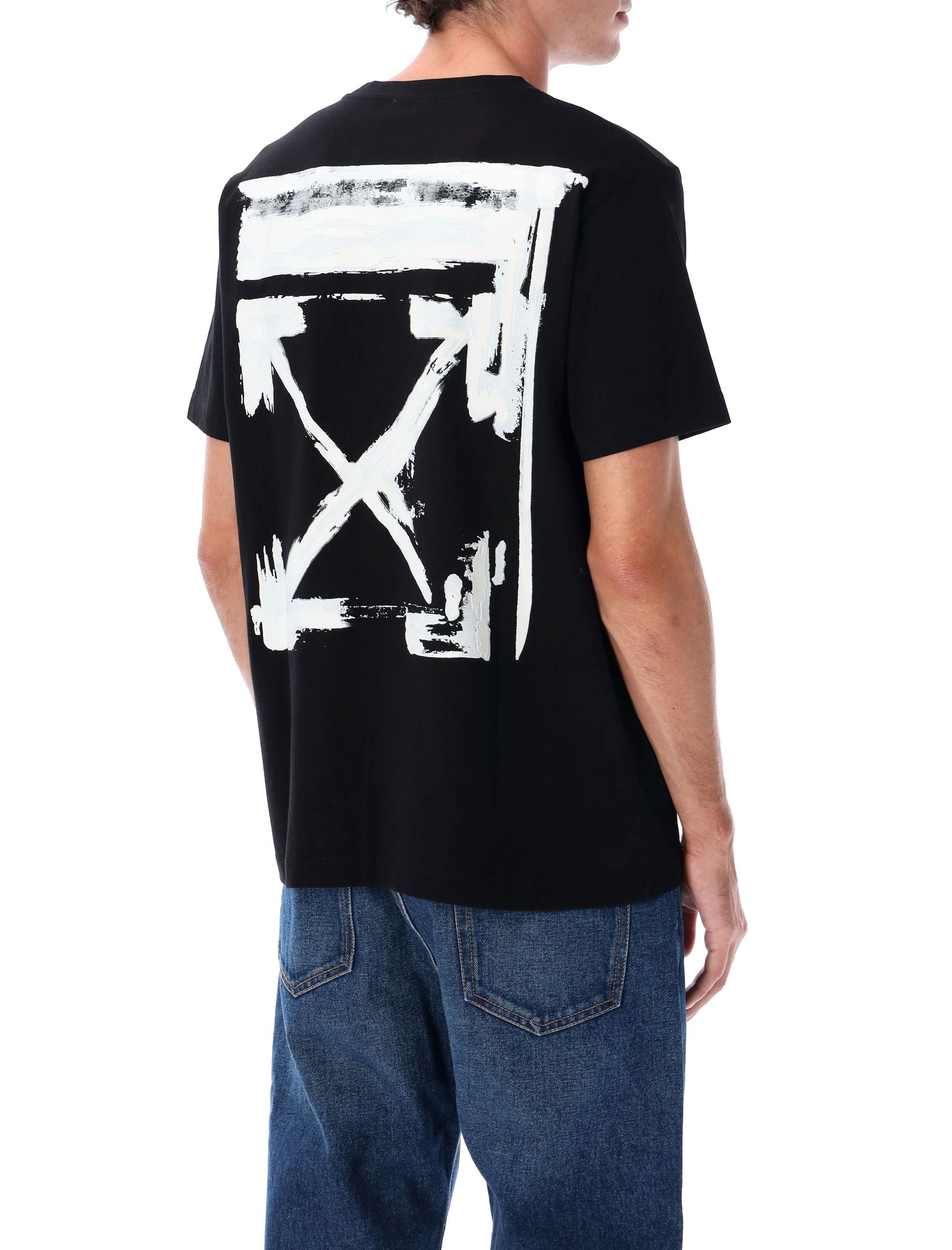 OFF-WHITE Slim Fit Back Print Cotton T-Shirt