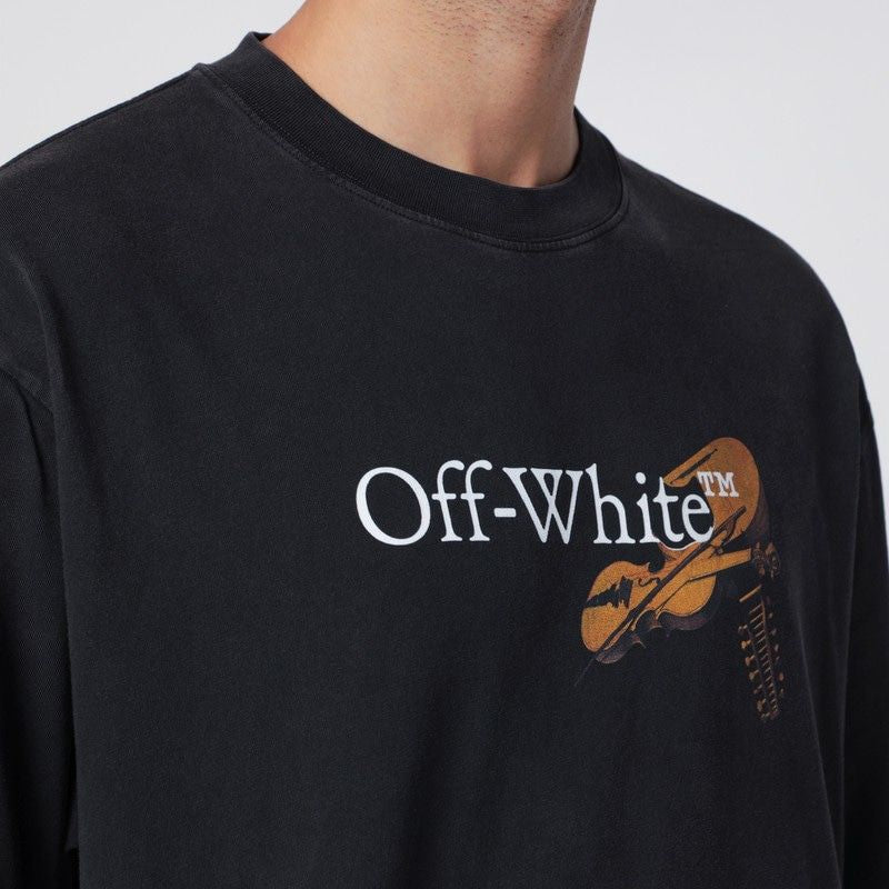OFF-WHITE Washed Black Cupid Arrow Skate Logo T-Shirt