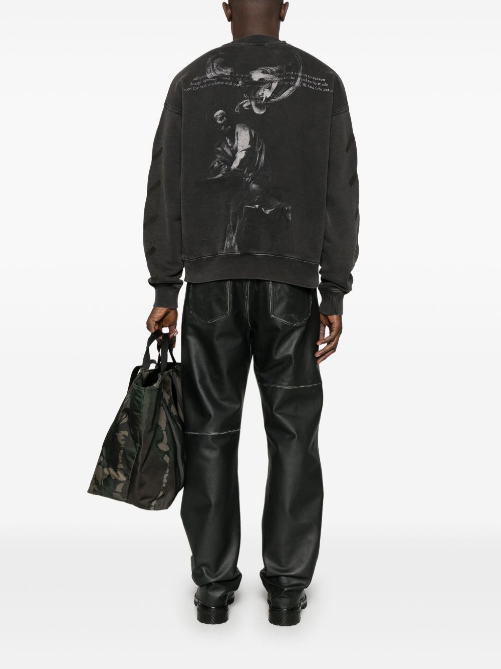 OFF-WHITE 100% Cotton Crew Neck Sweater for Men