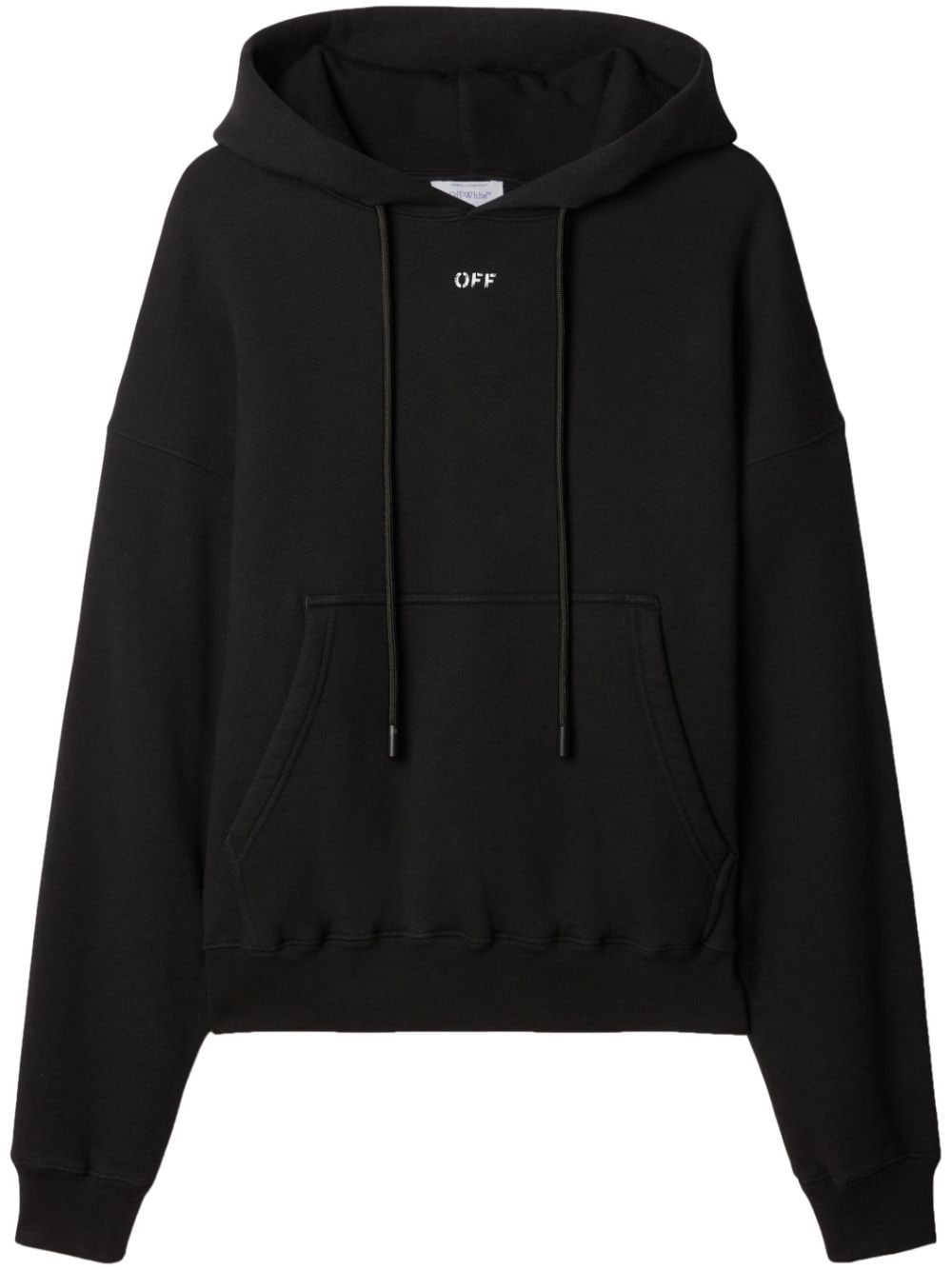 OFF-WHITE Hooded Sweatshirt with Ribbed Cuffs