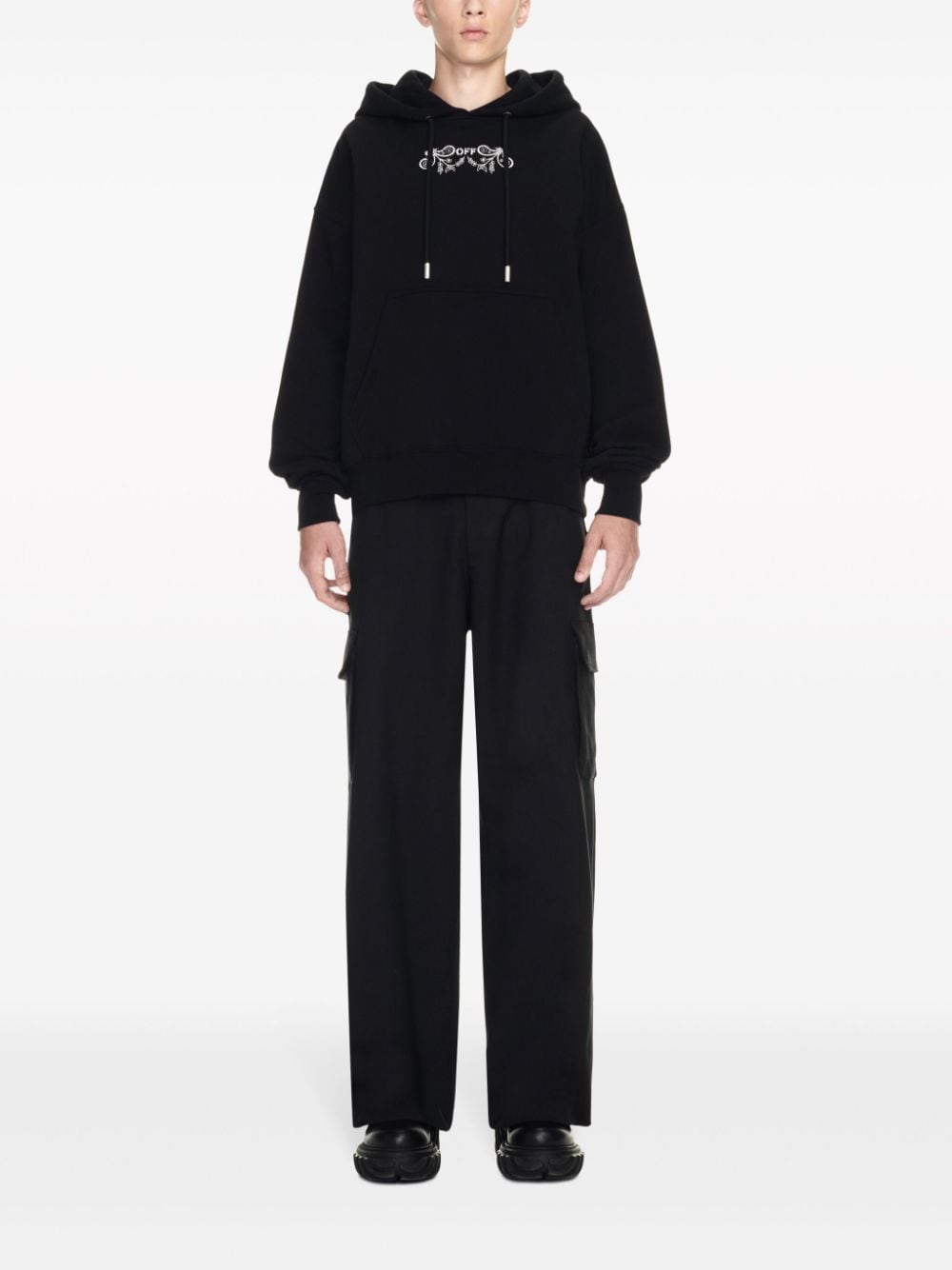 OFF-WHITE Tattoo Bandana Hoodie - Men's Relaxed Fit