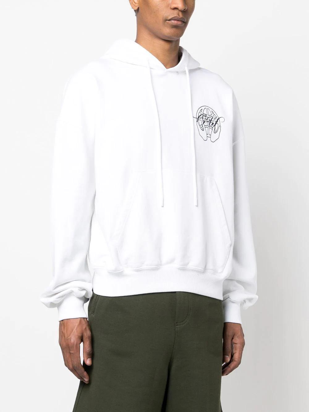OFF-WHITE Hooded Sweatshirt with Back Print for Men