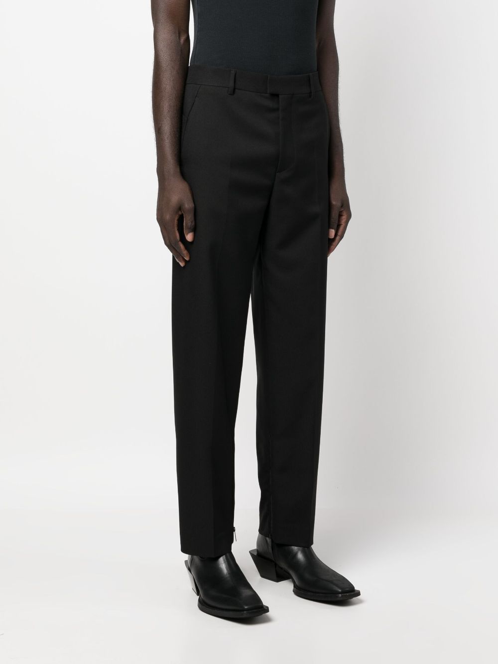 OFF-WHITE Slim Fit Embroidered Drill Zip Pants
