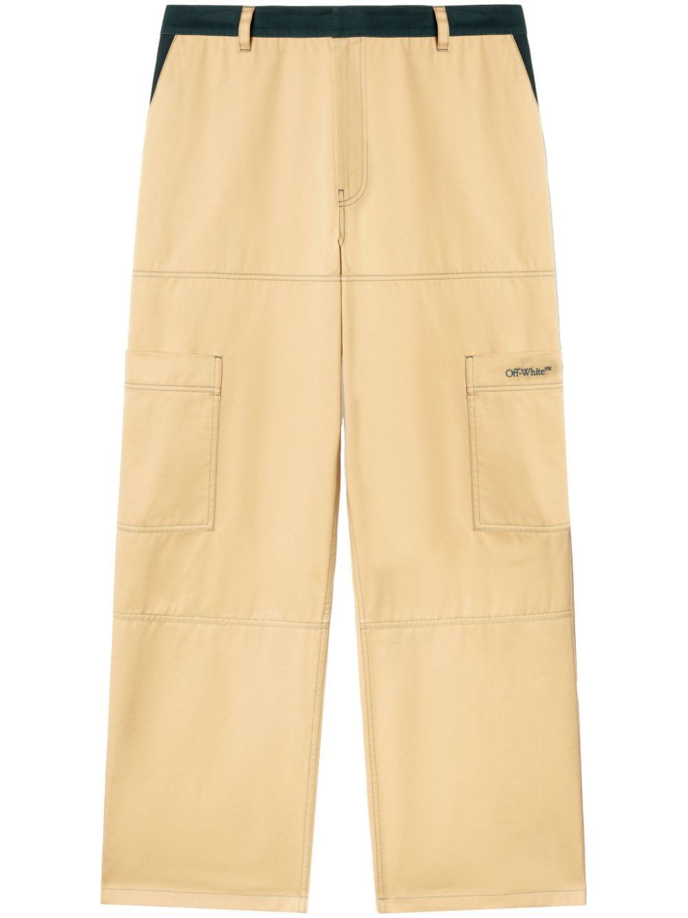 OFF-WHITE Contrast Waistband and Stitch Cargo Pants for Men