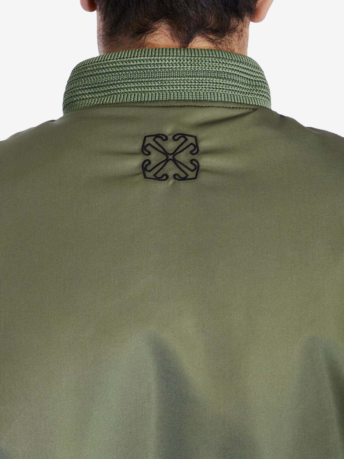 OFF-WHITE Men's Regular Fit Four Leaf Clove Bomber Jacket