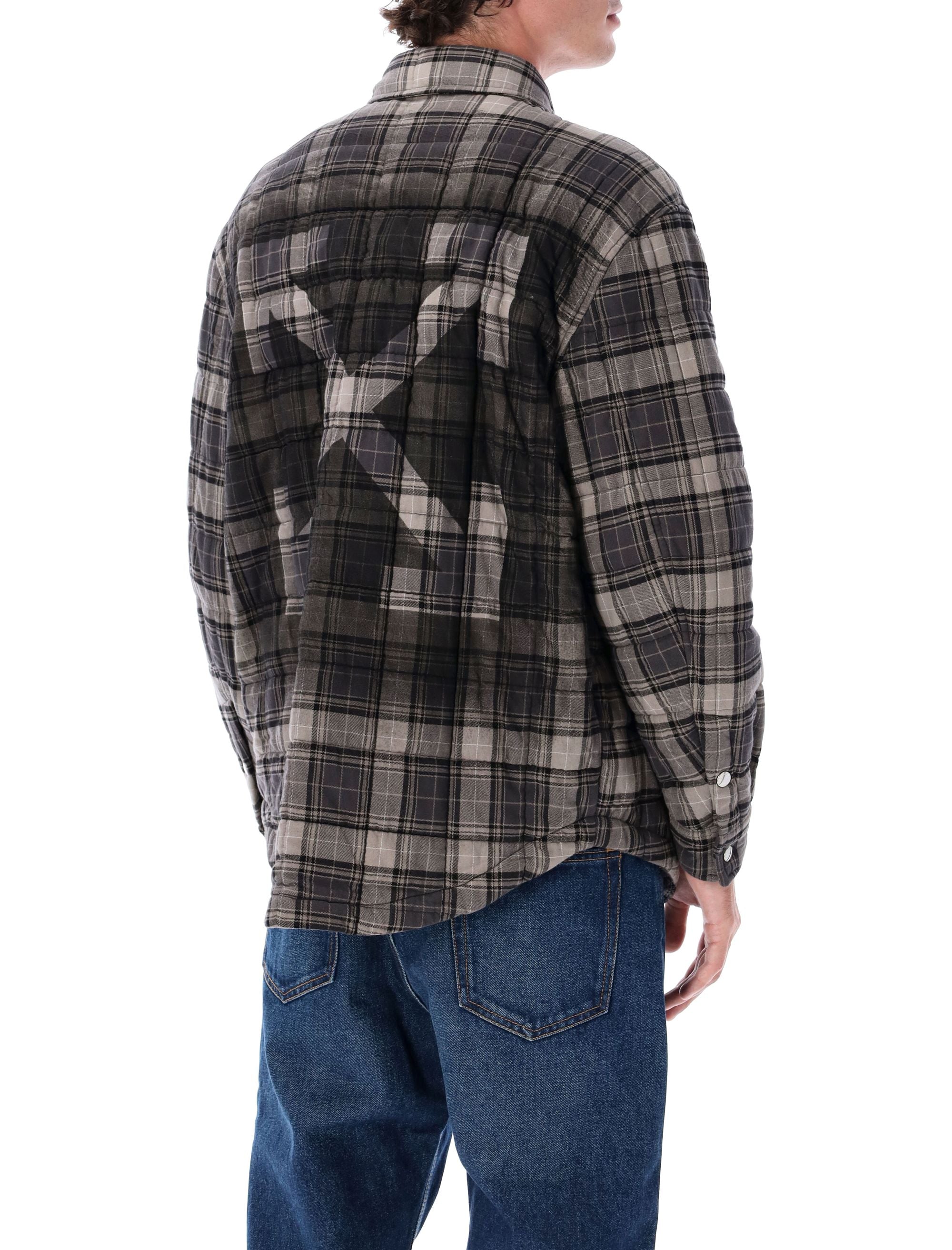 OFF-WHITE Men's Padded Check Cotton Shirt Jacket - Size 48