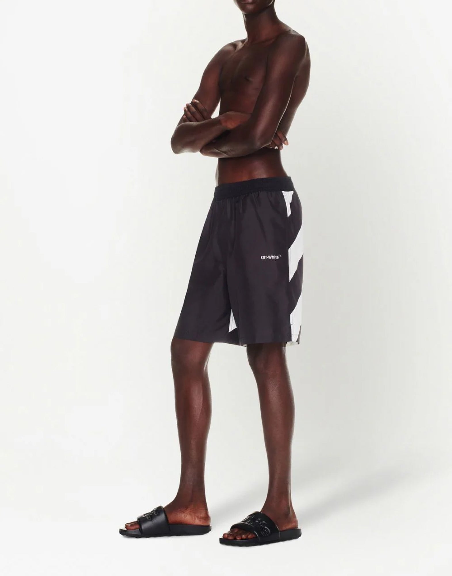 OFF-WHITE Diagonal Logo Mini Surfer Swim Shorts