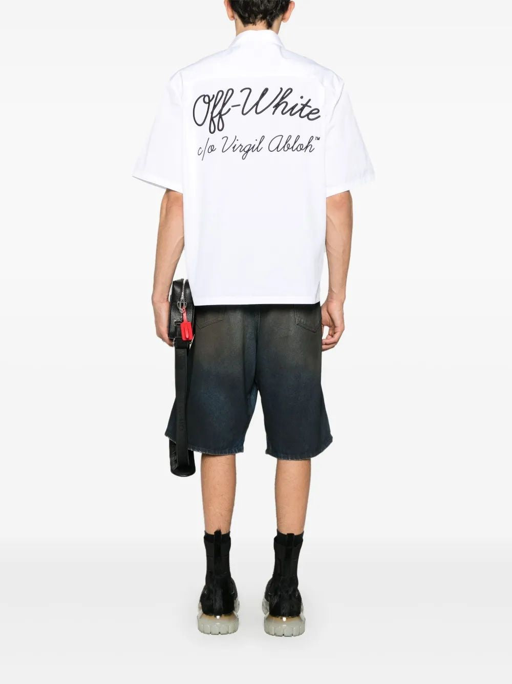 OFF-WHITE Scripted Summer Pop Over Short Sleeve Shirt