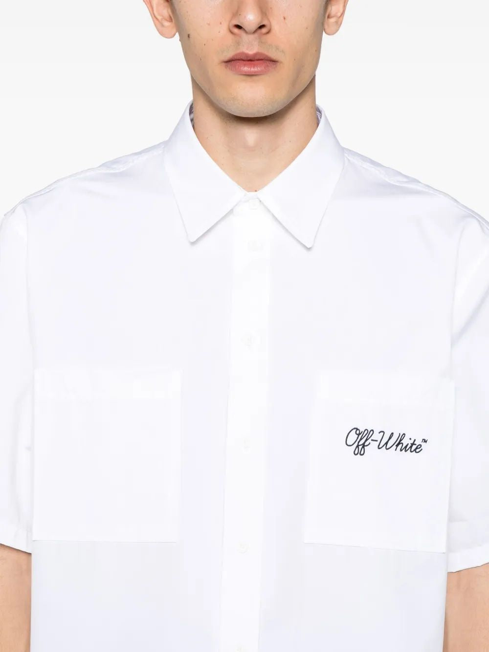 OFF-WHITE Scripted Summer Pop Over Short Sleeve Shirt