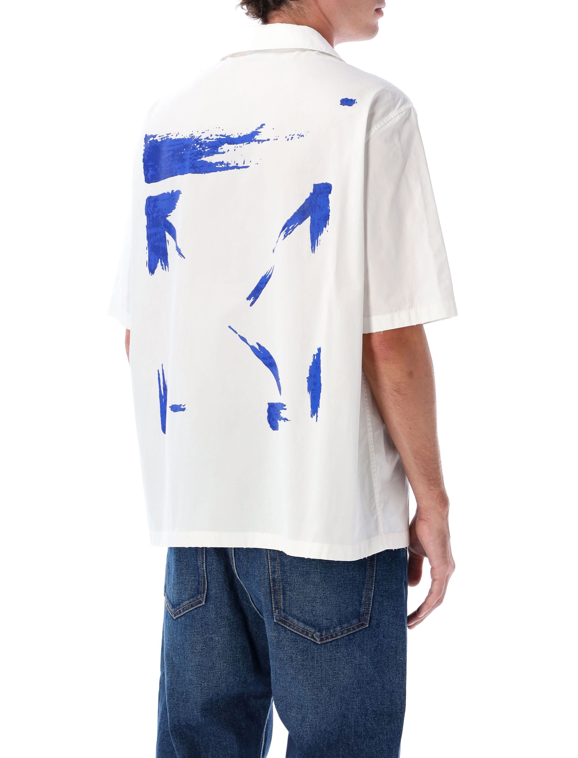 OFF-WHITE Men's Brush Arrow Bowling Shirt - Size 48