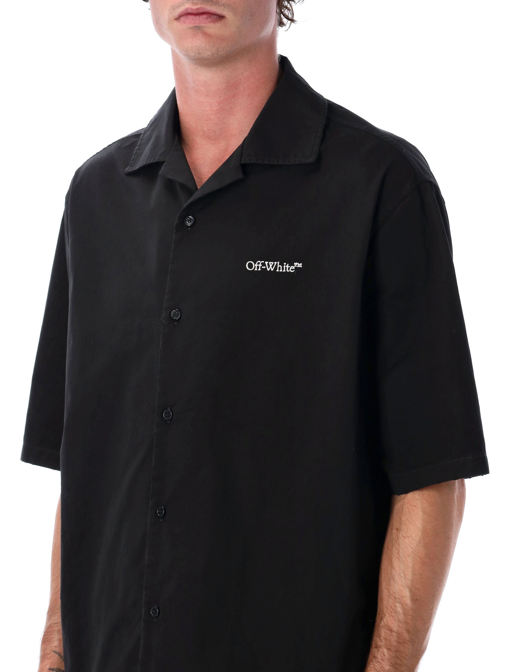 OFF-WHITE Brush Arrow Poplin Bowling Shirt - Size 48