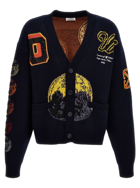 OFF-WHITE Moon Phase V-Neck Long Sleeved Cardigan