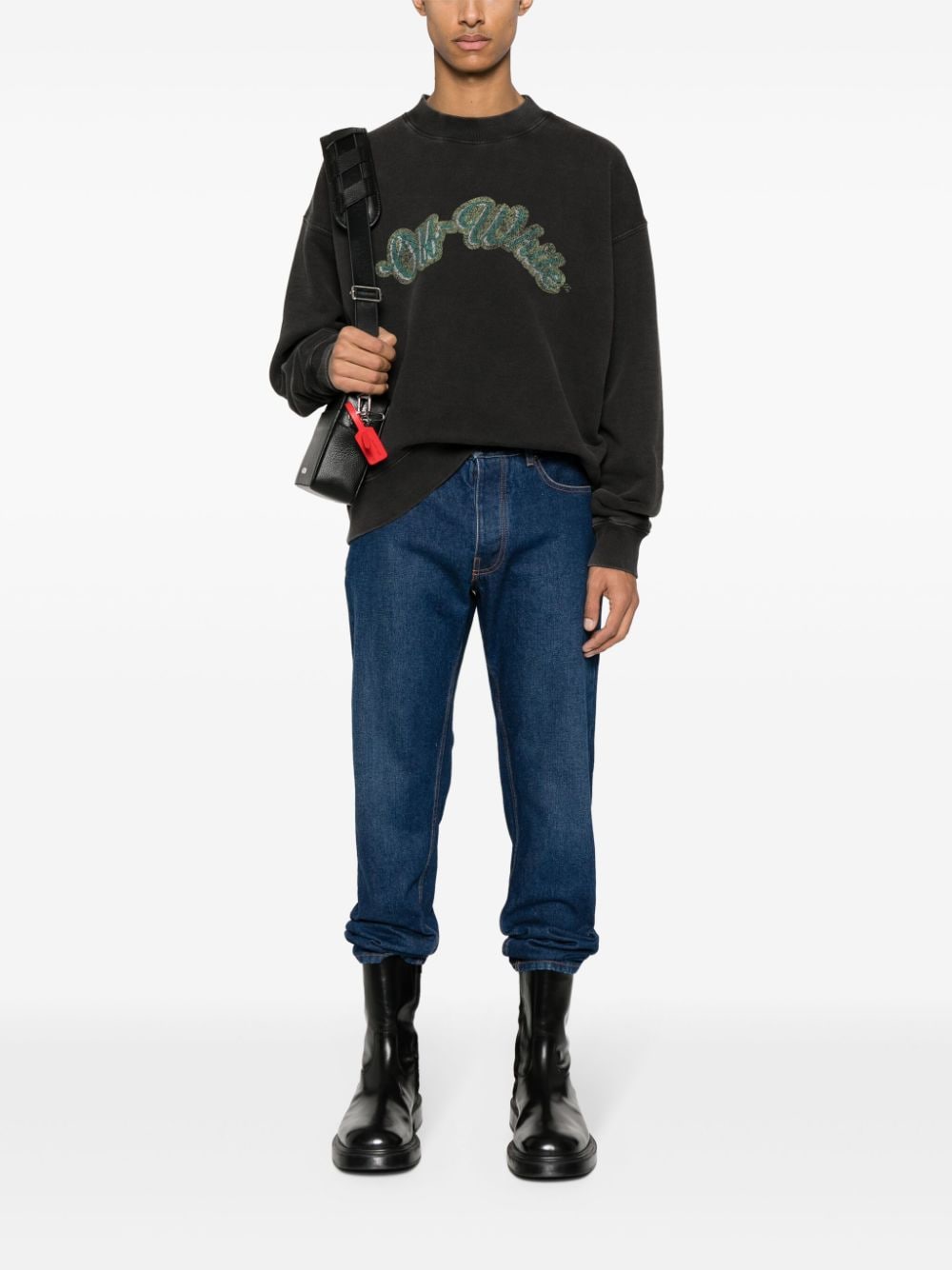 OFF-WHITE Straight Leg Cotton Jeans - Medium