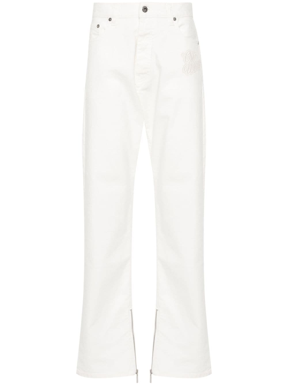 OFF-WHITE Logo Denim Straight Leg Jeans