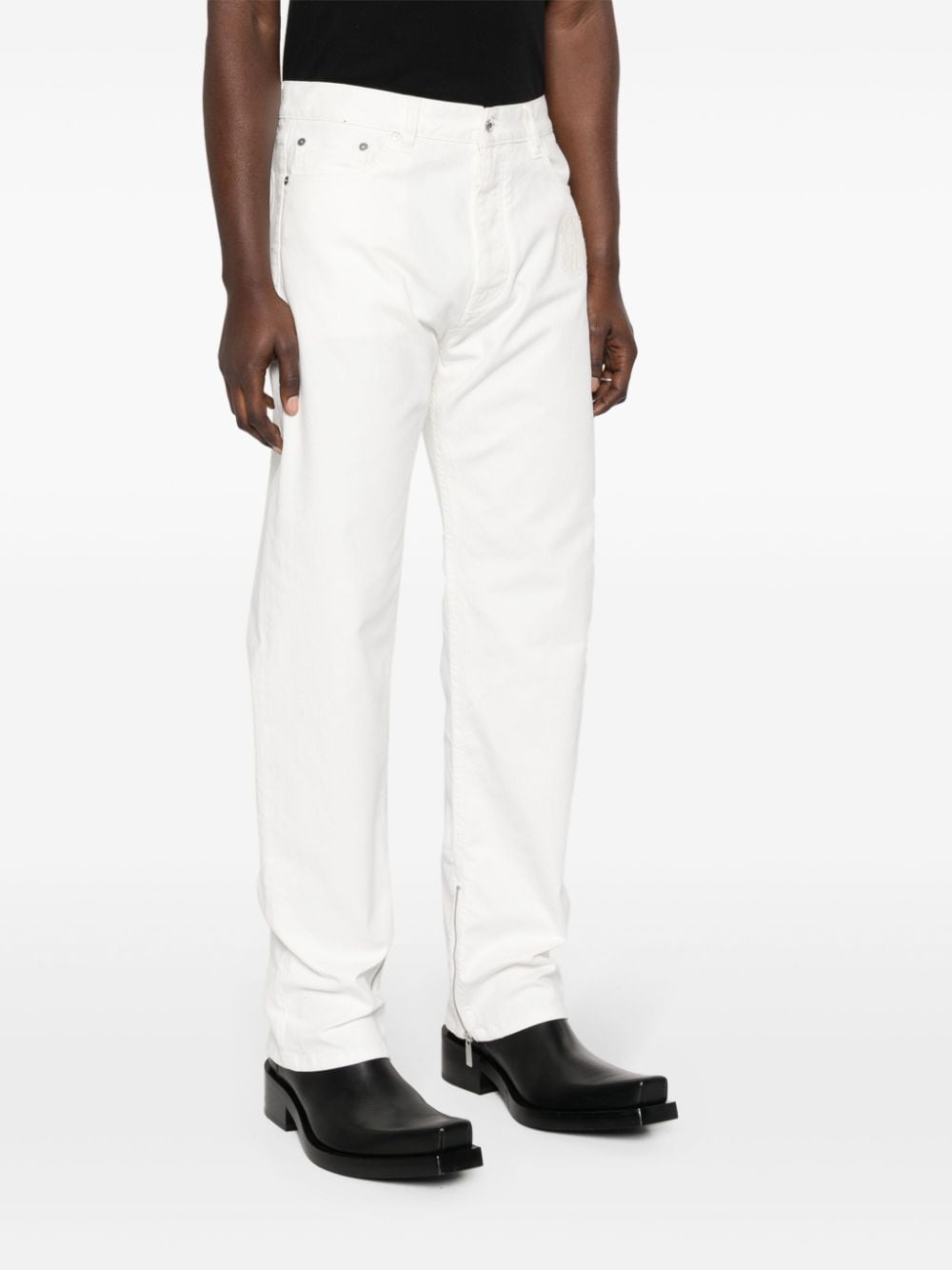 OFF-WHITE Logo Denim Straight Leg Jeans
