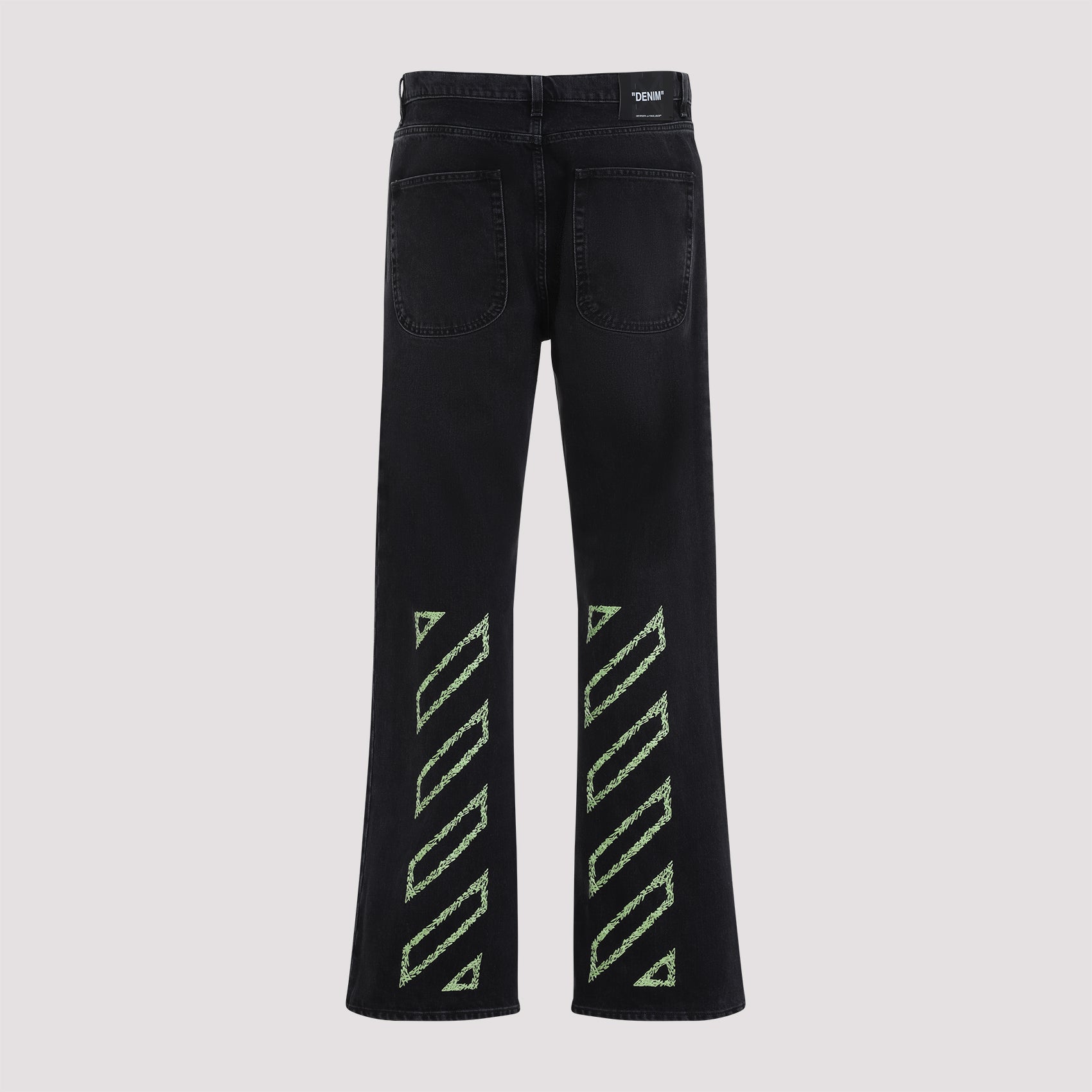 OFF-WHITE Relaxed Fit Diagonal Design Jeans