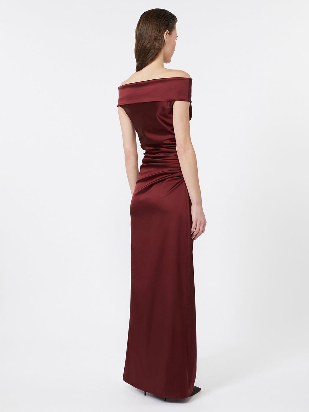 MAX MARA Elegant Long Stretch Satin Dress