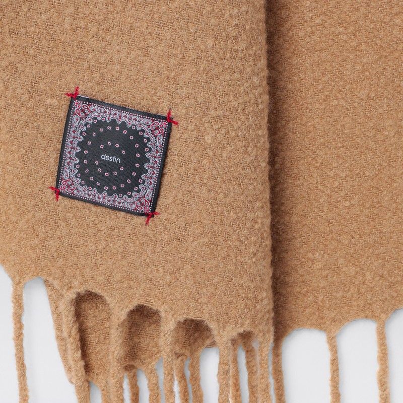 DESTIN Wool and Cashmere Scarf with Fringed Edges