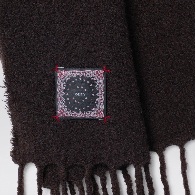 DESTIN Wool and Cashmere Scarf with Fringed Edges
