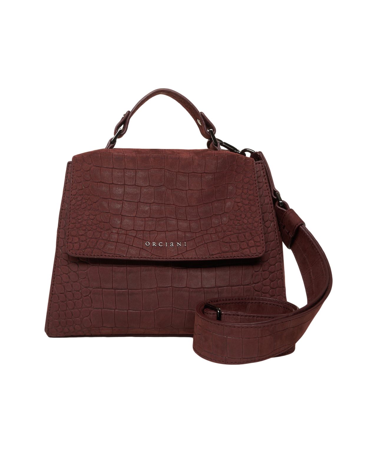 ORCIANI Mini Crocodile-Effect Handbag with Top Handle