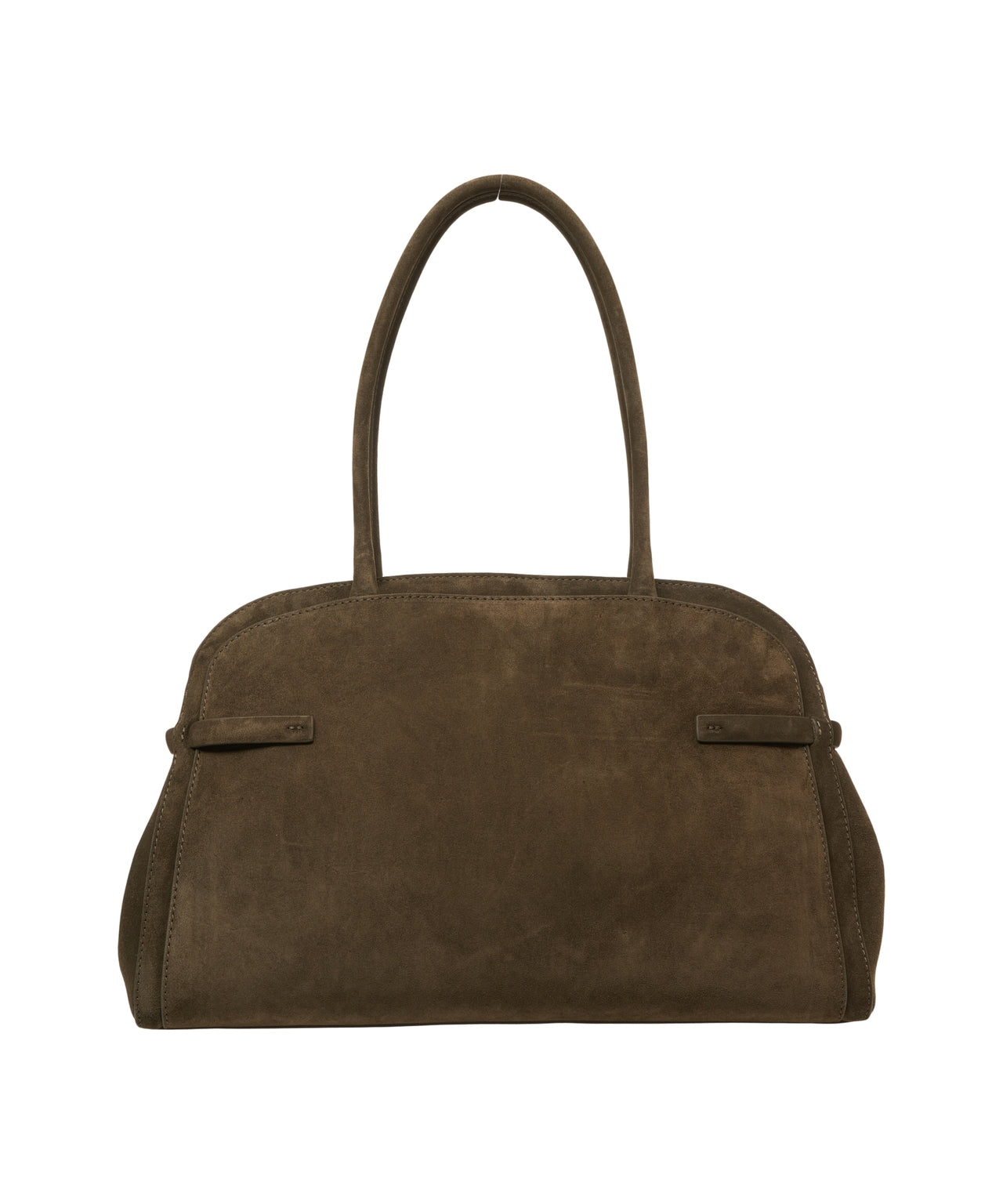 ORCIANI Suede Handbag with Gold Buckle Strap - 41 x 24 x 14 cm
