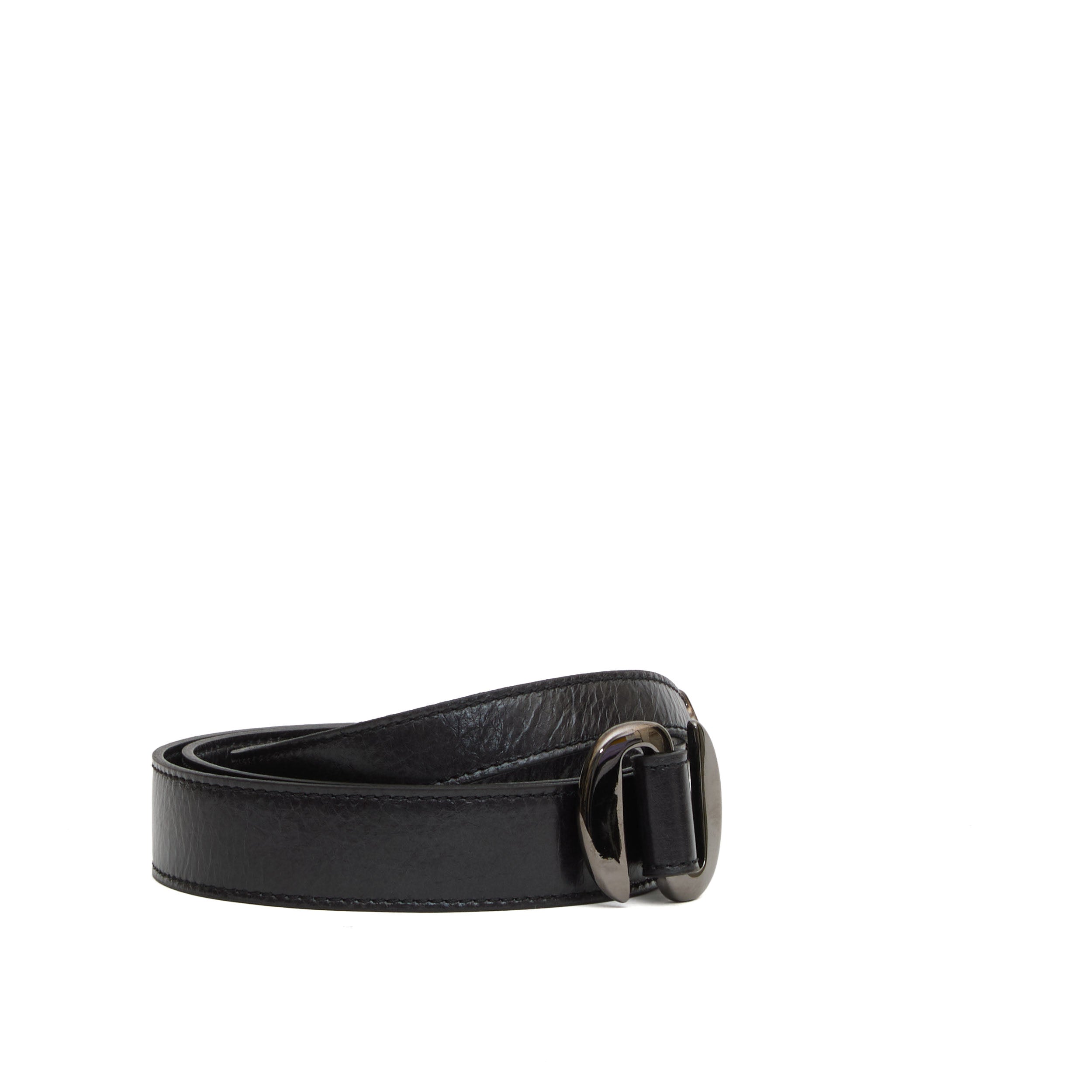ORCIANI Circular Buckle Leather Belt for Women