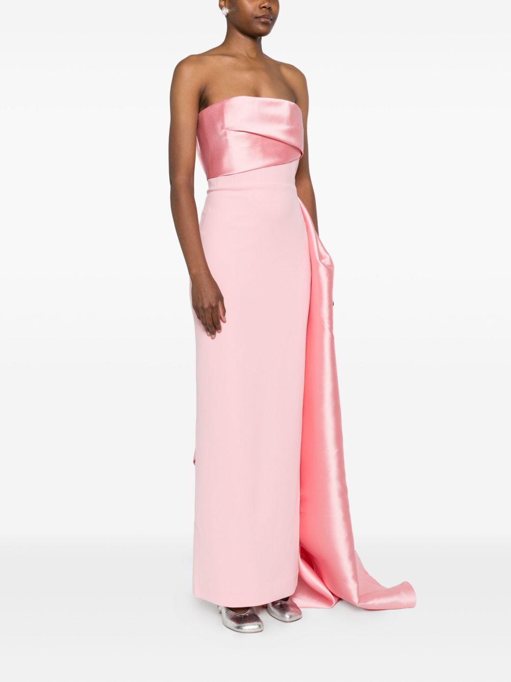 SOLACE LONDON Asymmetric Draped Maxi Dress