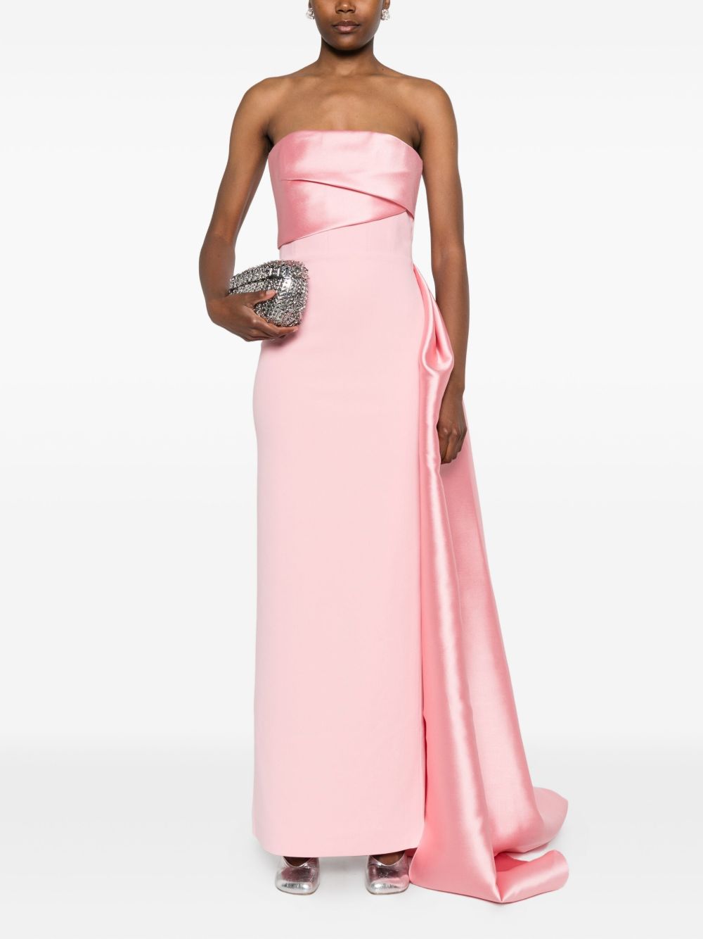 SOLACE LONDON Asymmetric Draped Maxi Dress