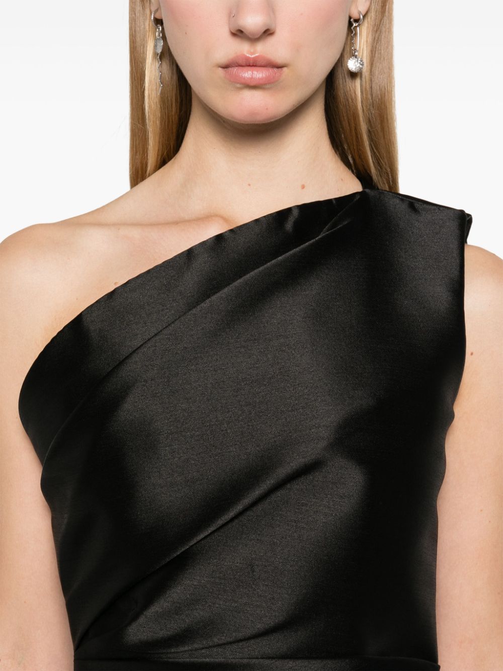 SOLACE LONDON Nori Mini Dress with One-Shoulder Design